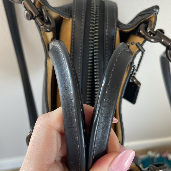 Coach Rogue 20 purse bag Black Pewter pebbled leather Basically New! 🏷️🖤 - Picture 10 of 15